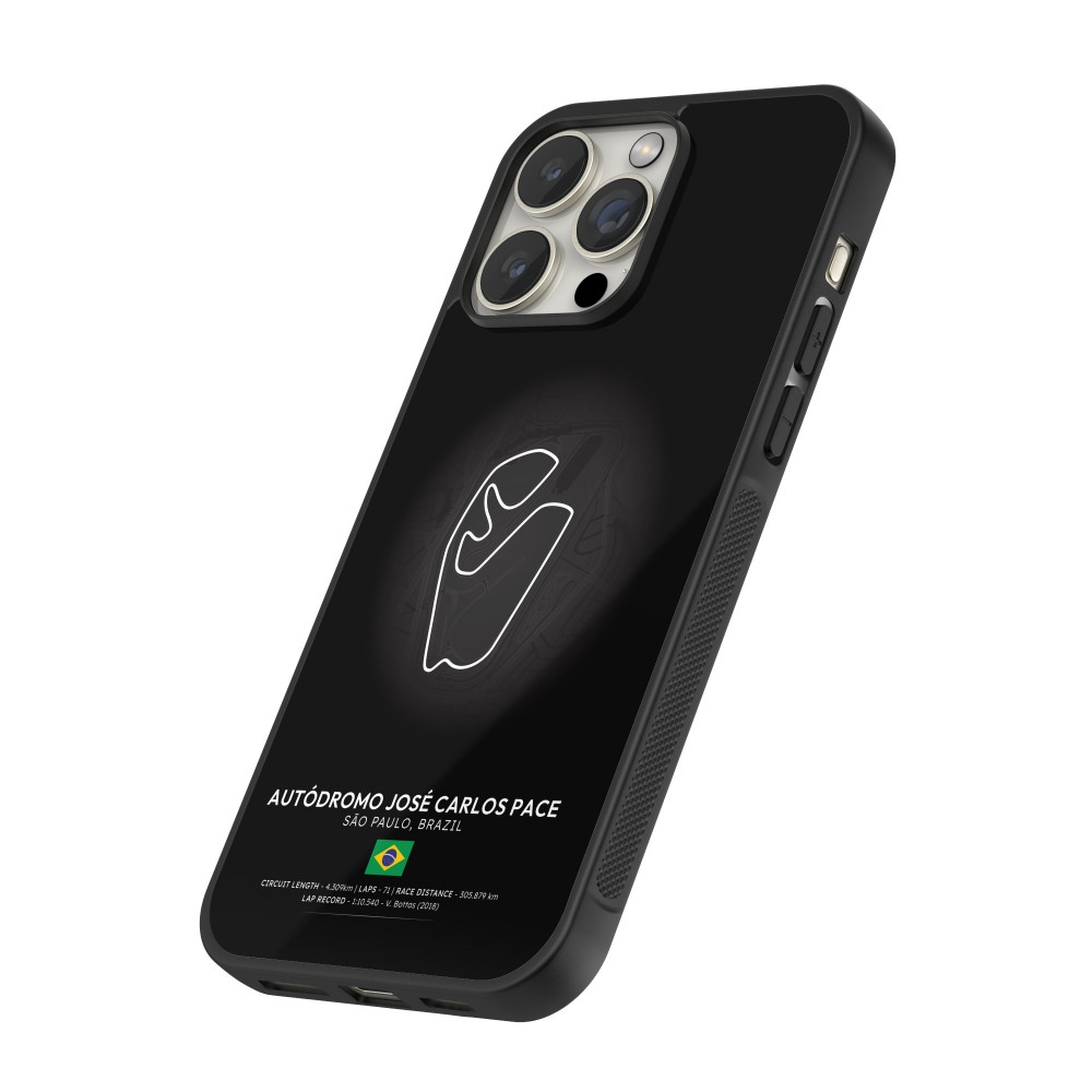 iPhone 12 Pro Max Case Hülle - Silikon schwarz F1 Track 2025 Brazil