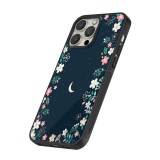 Coque iPhone 12 Pro Max - Silicone rigide noir Flowers space