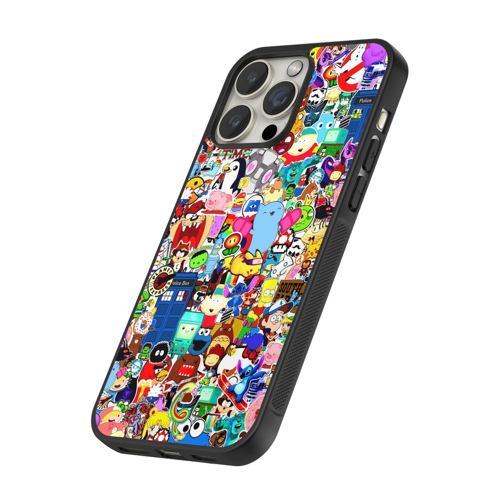 Coque iPhone 12 Pro Max - Silicone rigide noir Mixed cartoons
