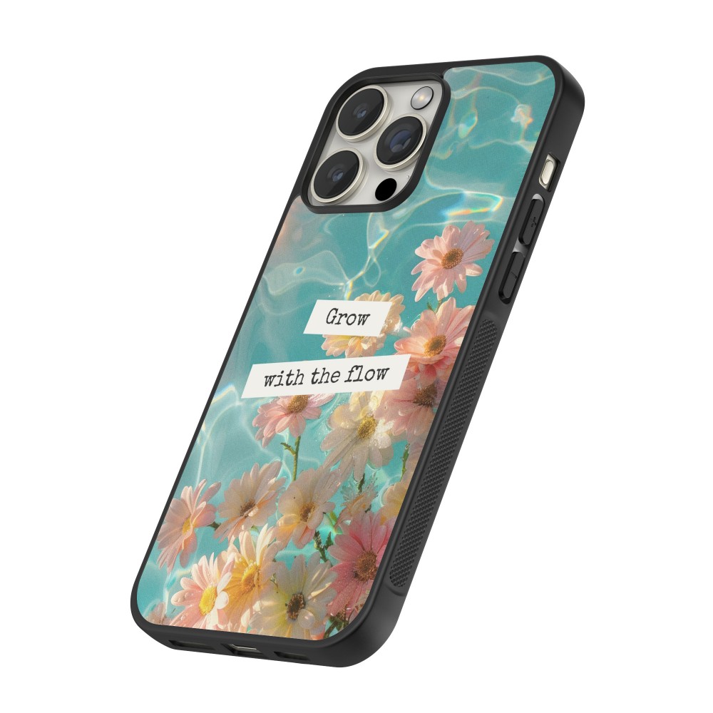iPhone 12 Pro Max Case Hülle - Silikon schwarz Summer 2025 Grow with the flow