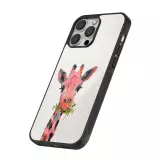 Coque iPhone 13 Pro Max - Silicone rigide noir Pink Girafe Paint