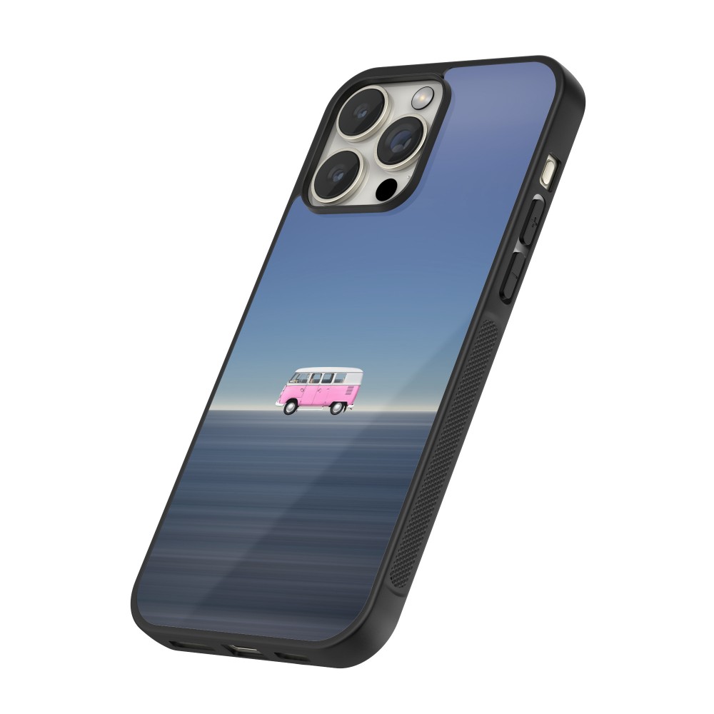 iPhone 13 Pro Max Case Hülle - Silikon schwarz Spring 23 pink bus