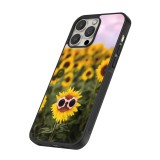 Coque iPhone 13 Pro Max - Silicone rigide noir Sunflower with glasses Spring 2026