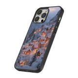 iPhone 13 Pro Max Case Hülle - Silikon schwarz Winter 25 Winter snowy village