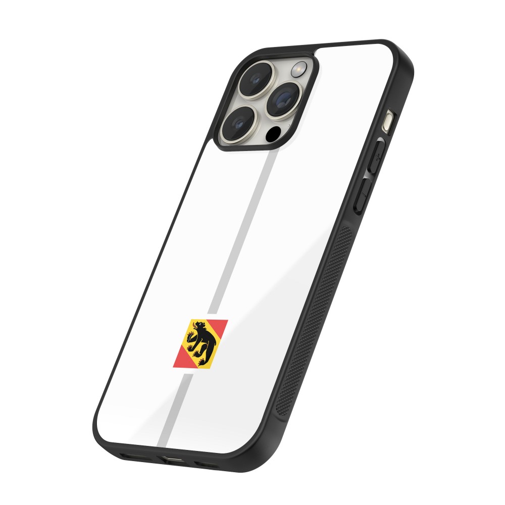 Coque iPhone 13 Pro - Silicone rigide noir Canton BE blanc