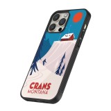 Coque iPhone 13 Pro - Silicone rigide noir Crans-Montana Cabane