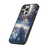 Coque iPhone 13 Pro - Silicone rigide noir Flocon Solaire Éclat