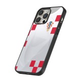 Coque iPhone 13 Pro - Silicone rigide noir Maillot de football Croatie 2022 personnalisable