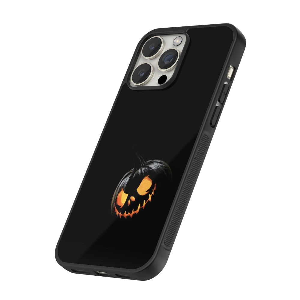 iPhone 13 Pro Case Hülle - Silikon schwarz Halloween 2023 discreet pumpkin