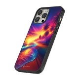 iPhone 13 Pro Case Hülle - Silikon schwarz Strand Sonnenuntergang auffällig
