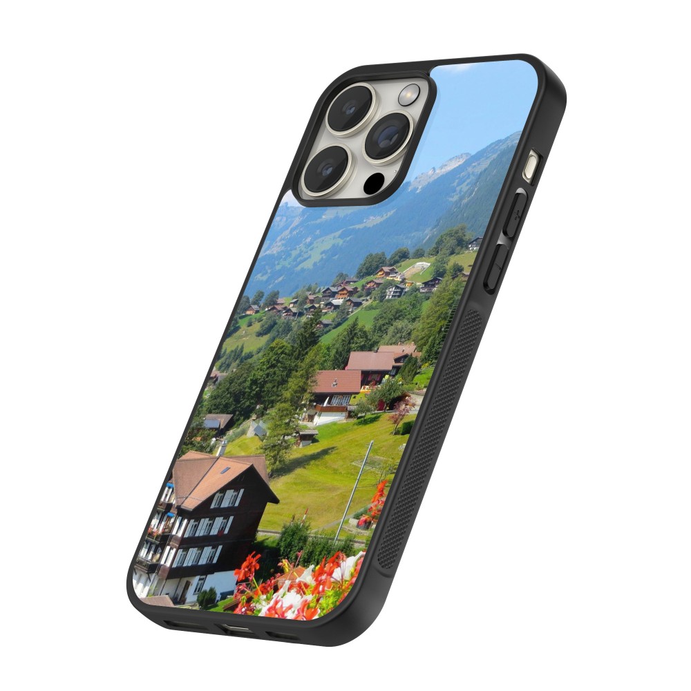 iPhone 13 Pro Case Hülle - Silikon schwarz  Nationalfeiertag Schweiz Landschaft