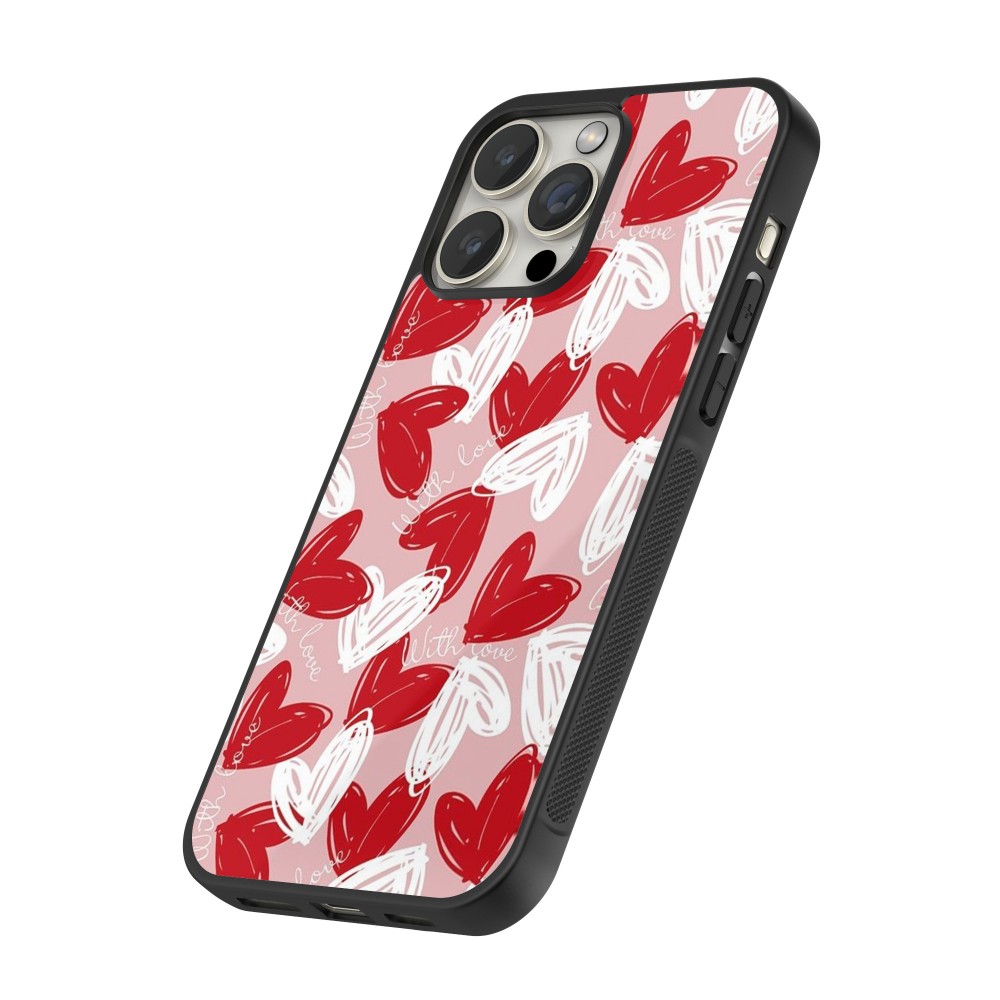 iPhone 13 Pro Case Hülle - Silikon schwarz Valentine 2024 with love heart