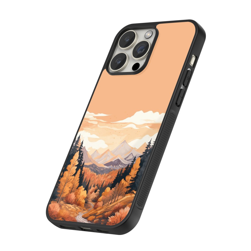 Coque iPhone 14 Pro Max - Silicone rigide noir Autumn 25 Mountains