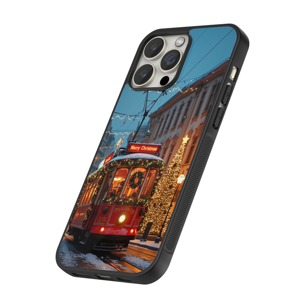 iPhone 14 Pro Max Case Hülle - Silikon schwarz Christmas 25 Xmas Train