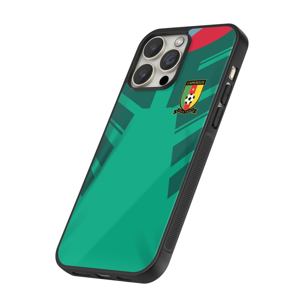 iPhone 14 Pro Max Case Hülle - Silikon schwarz Kamerun 2022 personalisierbares Fussballtrikot