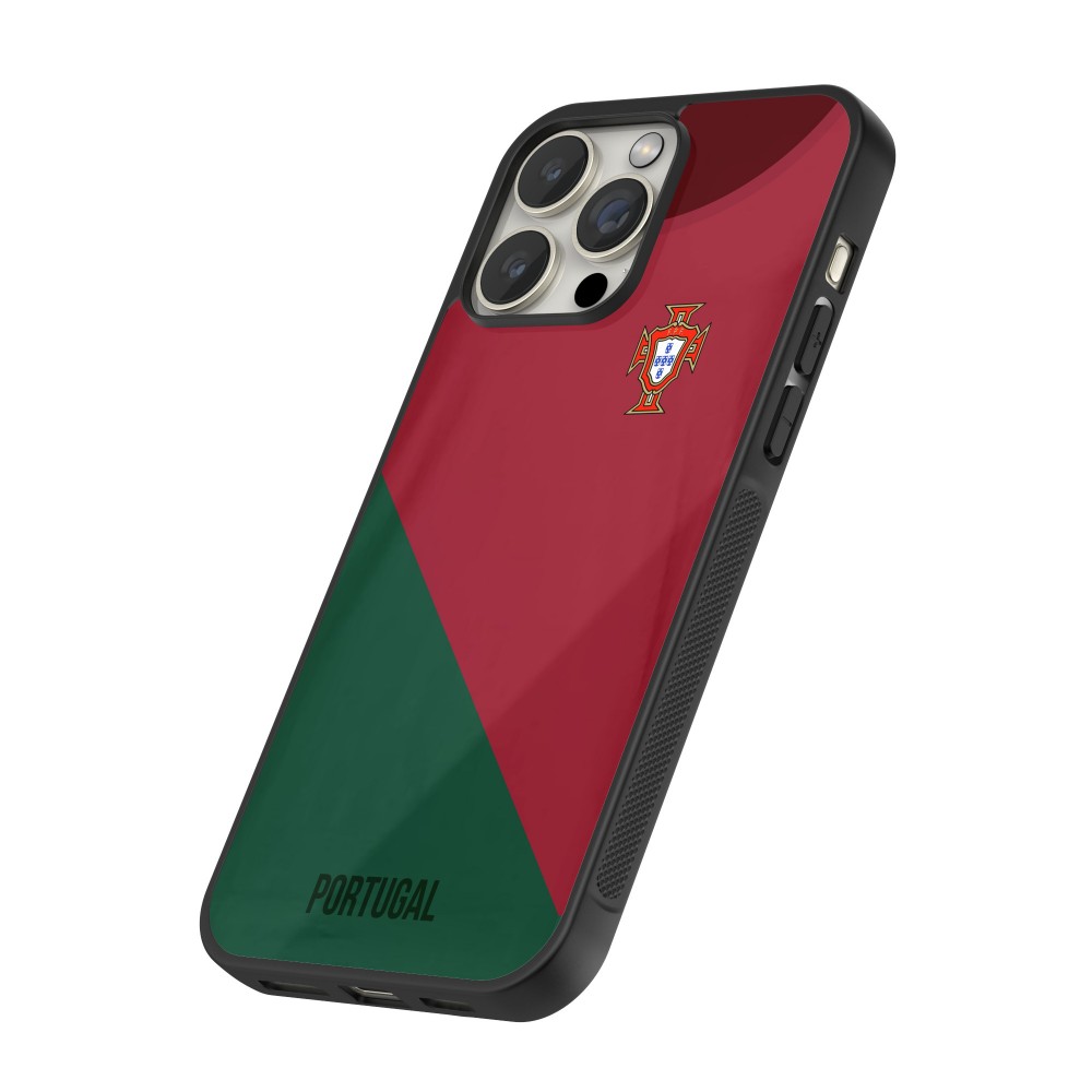 iPhone 14 Pro Max Case Hülle - Silikon schwarz Fussballtrikot Portugal2022