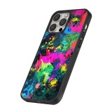 iPhone 14 Pro Max Case Hülle - Silikon schwarz Splash paint