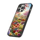 Coque iPhone 14 Pro Max - Silicone rigide noir Spring 25 Bouquet printemps