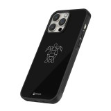 iPhone 14 Pro Max Case Hülle - Silikon schwarz Turtles lines on black