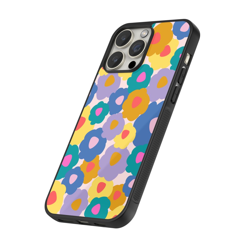 Coque iPhone 14 Pro - Silicone rigide noir Easter 2024 flower power