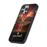 Coque iPhone 14 Pro - Silicone rigide noir Football Maroc splash 2026