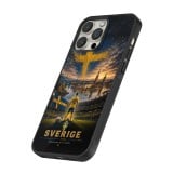 Coque iPhone 14 Pro - Silicone rigide noir Football Suède splash 2026