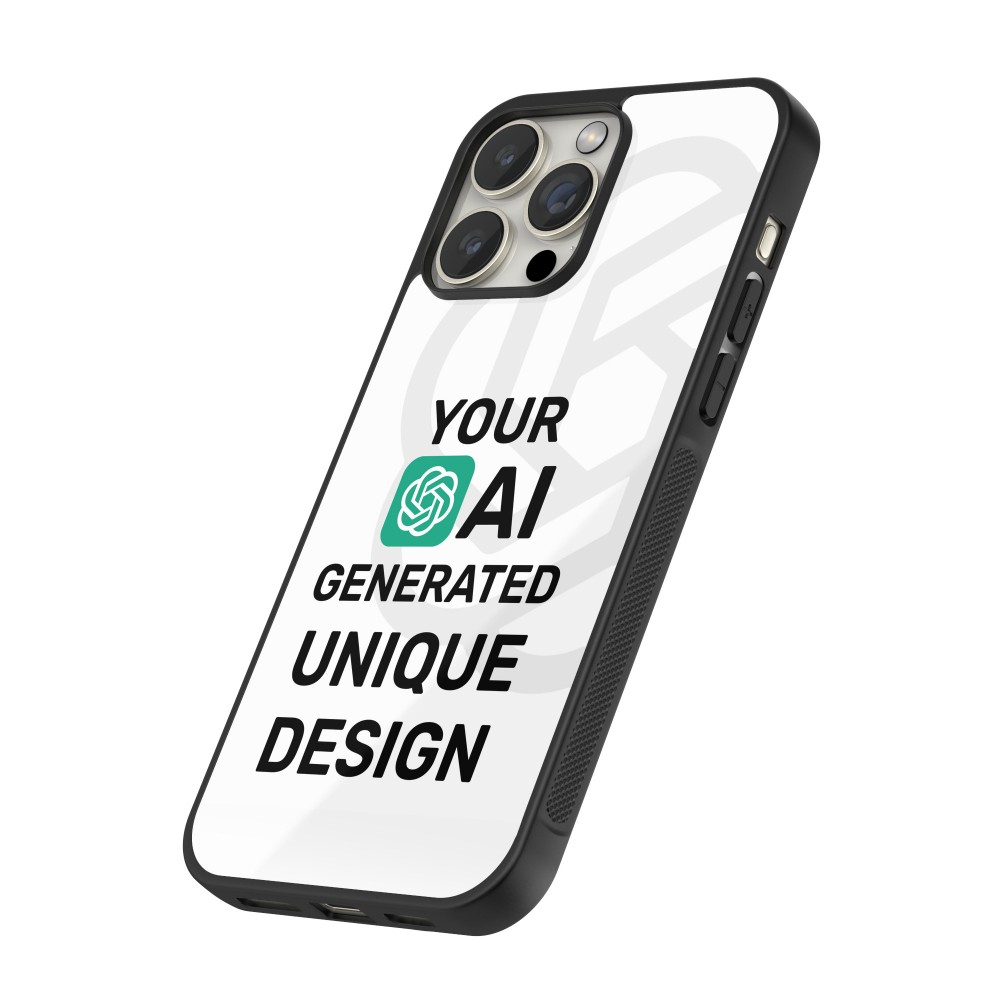 Coque iPhone 15 Pro Max - Silicone rigide noir 100% unique générée par intelligence artificielle (AI) avec vos idées