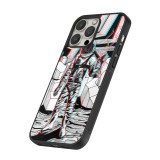 iPhone 15 Pro Max Case Hülle - Silikon schwarz Anaglyph Astronaut