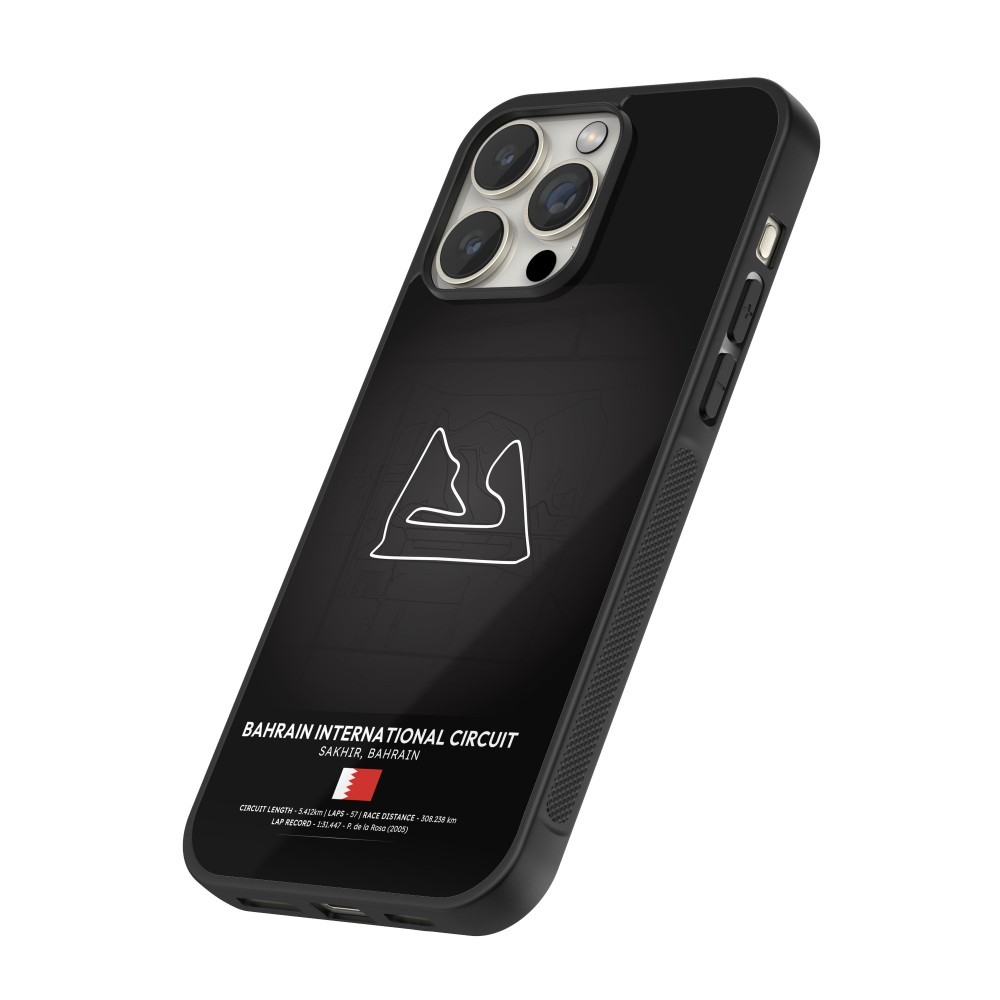 Coque iPhone 15 Pro Max - Silicone rigide noir F1 Track 2025 Bahrain
