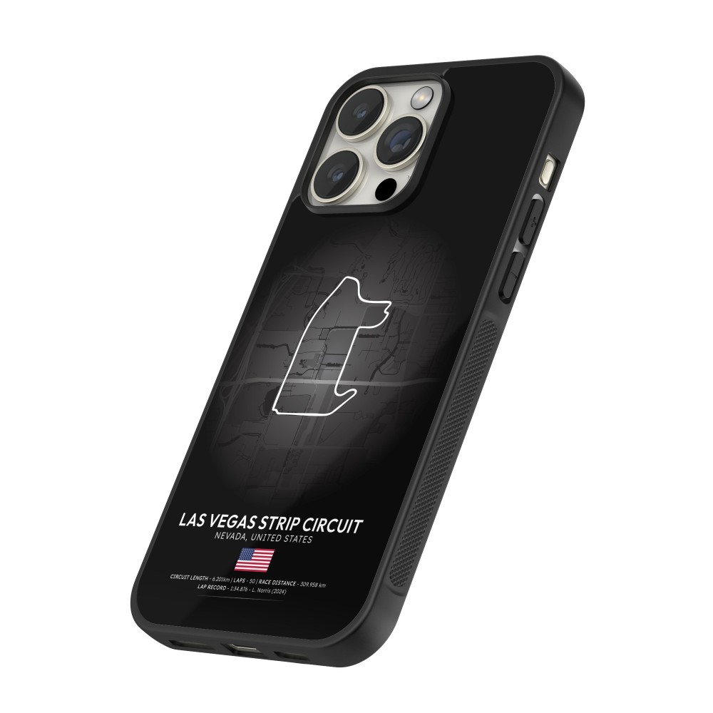 Coque iPhone 15 Pro Max - Silicone rigide noir F1 Track 2025 Las Vegas