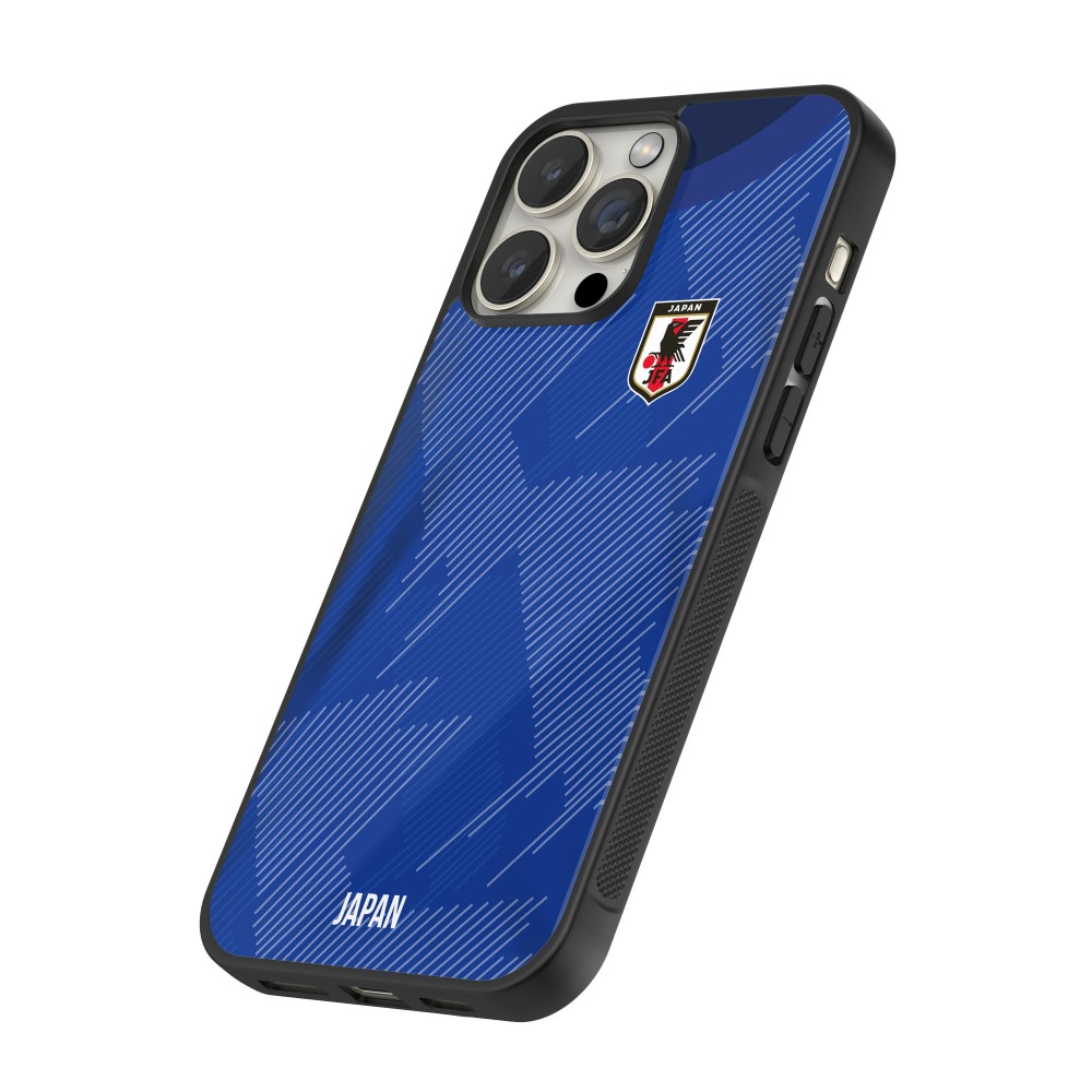 Coque iPhone 15 Pro Max - Silicone rigide noir Maillot de football Japon 2022 personnalisable