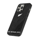 Coque iPhone 15 Pro Max - Silicone rigide noir Maillot de football Nouvelle-Zélande 2026 personnalisable