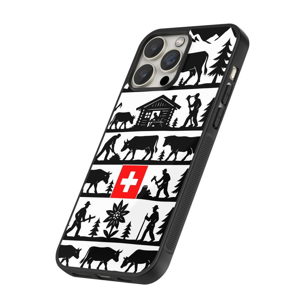 Coque iPhone 15 Pro Max - Silicone rigide noir Poya Suisse 1