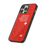 iPhone 15 Pro Max Case Hülle - Silikon schwarz Swiss Passport