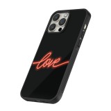 iPhone 15 Pro Max Case Hülle - Silikon schwarz Valentine 2023 neon love