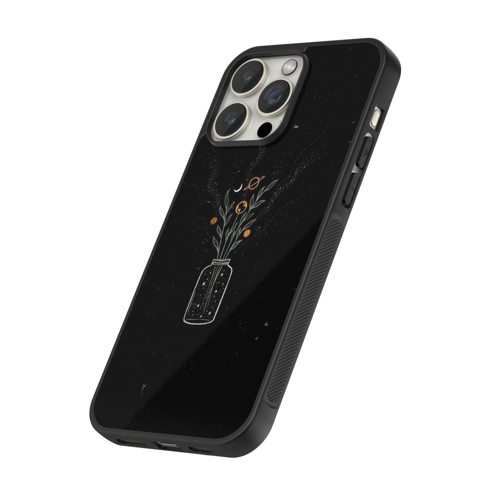 Coque iPhone 15 Pro Max - Silicone rigide noir Vase black