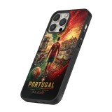 iPhone 15 Pro Case Hülle - Silikon schwarz Fussball Portugal splash 2026