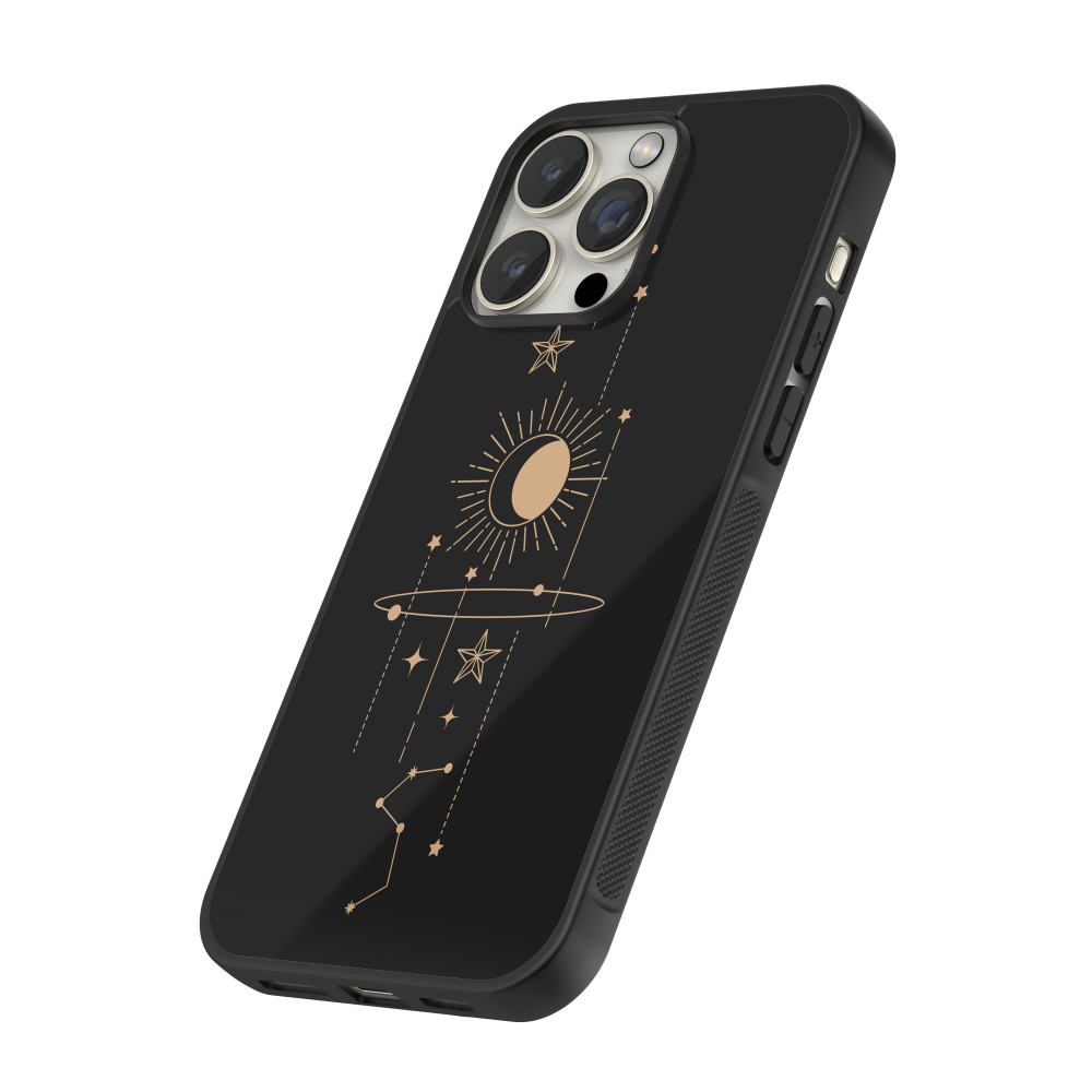 Coque iPhone 15 Pro - Silicone rigide noir Spring 23 astro