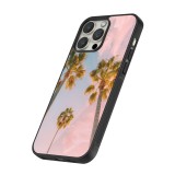 Coque iPhone 15 Pro - Silicone rigide noir Summer 2025 Palmiers
