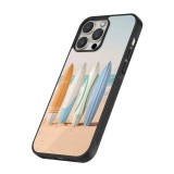 Coque iPhone 15 Pro - Silicone rigide noir Summer surfboard 2025