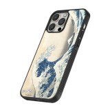 Coque iPhone 15 Pro - Silicone rigide noir Tableau art - La Grande Vague de Kanagawa - Hokusai