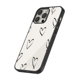 iPhone 15 Pro Case Hülle - Silikon schwarz Valentine 2023 minimalist hearts