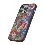 Coque iPhone 15 Pro - Silicone rigide noir Vintage Art Flowers