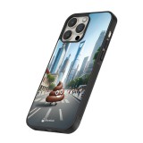 Coque iPhone 16 Pro Max - Silicone rigide noir Emoji Caca walk