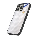 Coque iPhone 16 Pro Max - Silicone rigide noir Maillot de football France Extérieur personnalisable