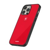 Coque iPhone 16 Pro Max - Silicone rigide noir Maillot de football Suisse 2026 personnalisable