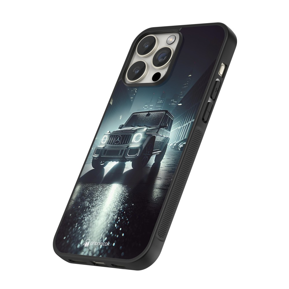 Coque iPhone 16 Pro Max - Silicone rigide noir Mercedes G AMG Night