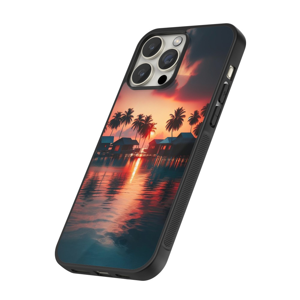 iPhone 16 Pro Max Case Hülle - Silikon schwarz Paradies Malediven