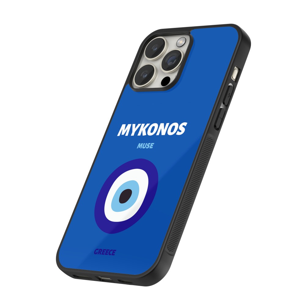 iPhone 16 Pro Max Case Hülle - Silikon schwarz Pop Summer Destination Mykonos