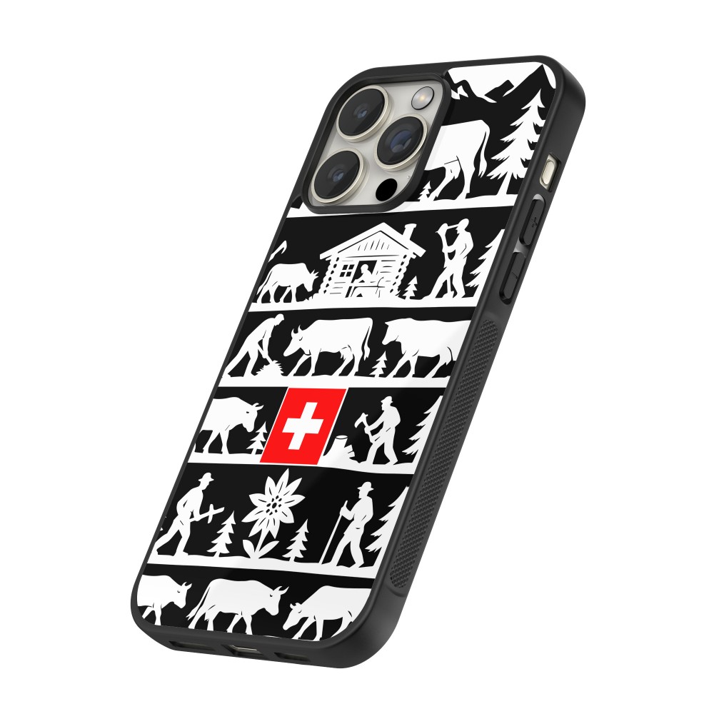 Coque iPhone 16 Pro Max - Silicone rigide noir Poya Suisse 1 noir